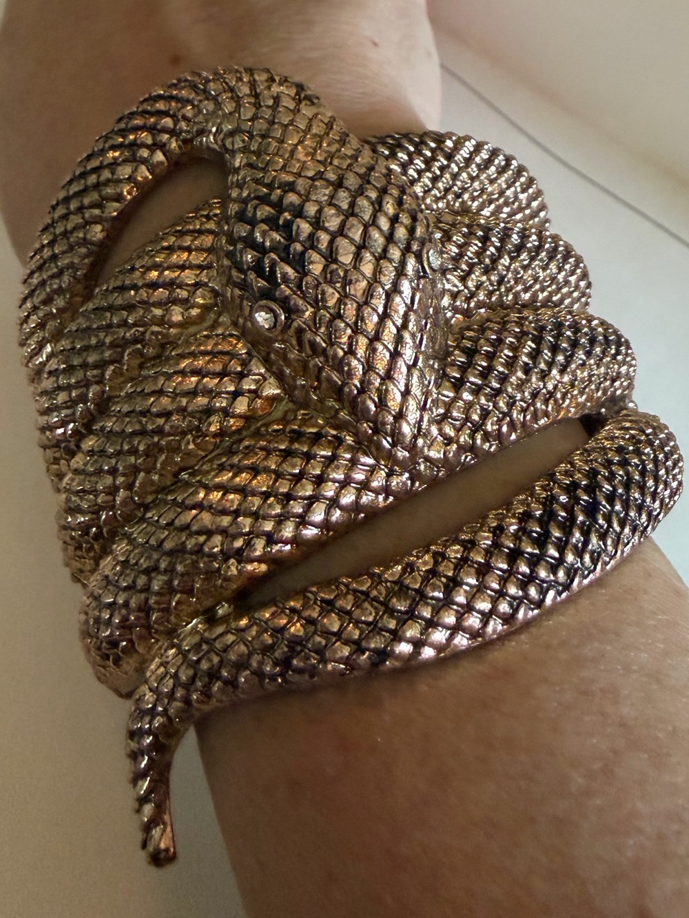 Zara Metallic Gold-Tone Coiled Snake Bracelet